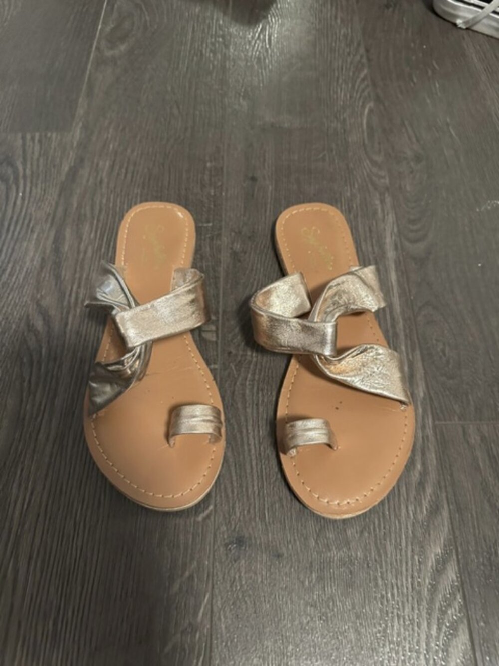 Seychelles Gold Sandals, Sz 6